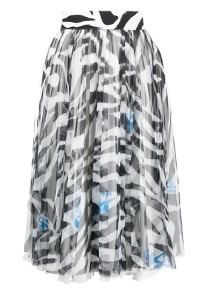 Off-White zebra-print midi skirt - Black