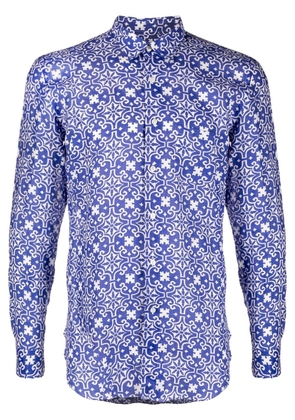 PENINSULA SWIMWEAR geometric-print long-sleeve shirt - Blue
