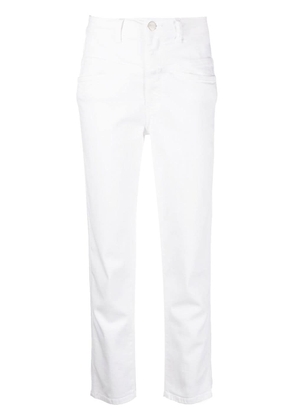 Closed slim-cut leg trousers - White