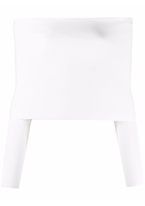 AMBUSH bandeau off-the-shoulder blouse - White