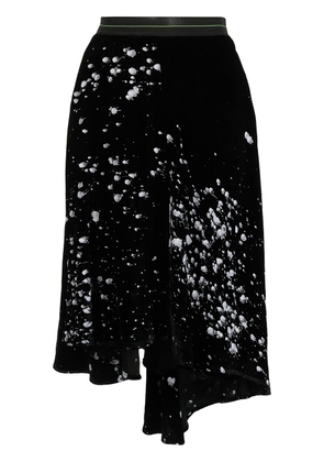 Sankuanz spray-paint velour skirt - Black