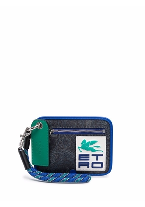 ETRO logo-patch wallet - Blue