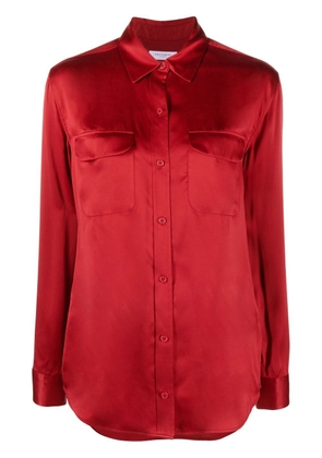 Equipment Signature silk long-sleeve shirt - Red