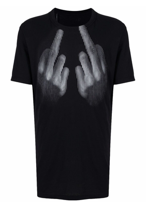 11 By Boris Bidjan Saberi large print crew neck T-shirt - Black