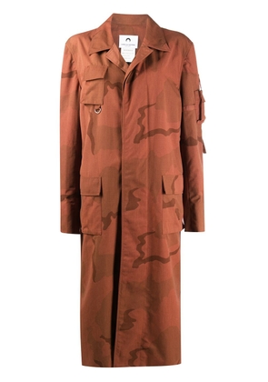 Marine Serre cargo mid-length coat - Orange