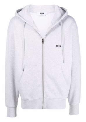 MSGM logo-print drawstring hoodie - Grey