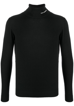 Karl Lagerfeld logo-print roll neck jumper - Black