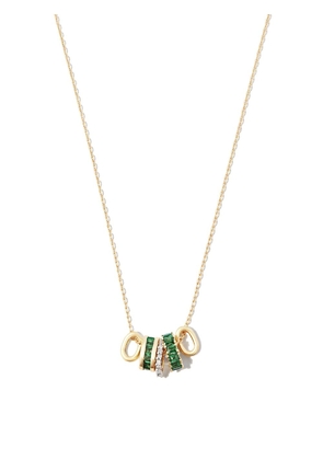 Adina Reyter 14kt yellow gold emerald and diamond rager necklace