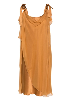 Alberta Ferretti layered silk dress - Brown