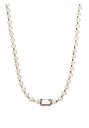 EÉRA 18kt white gold Tokyo pearl link necklace - Silver