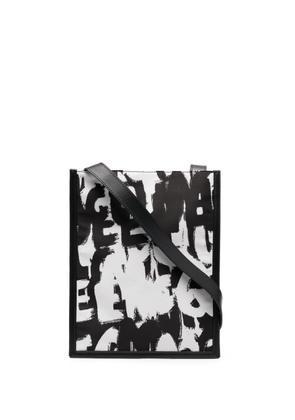 Alexander McQueen graffiti-print shoulder bag - White