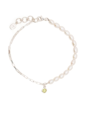 DOWER AND HALL Luna pearl chain bracelet - Silver