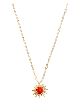 Kamushki 18kt yellow gold Flaming Heart quartz necklace