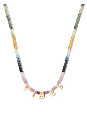 Roxanne First 14kt yellow gold Good Vibes sapphire necklace - Multicolour