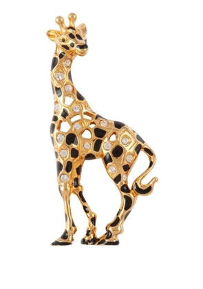 Swarovski 1990s giraffe-motif crystal-embellished brooch - Gold