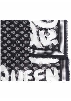 Alexander McQueen logo-print skull scarf - Black