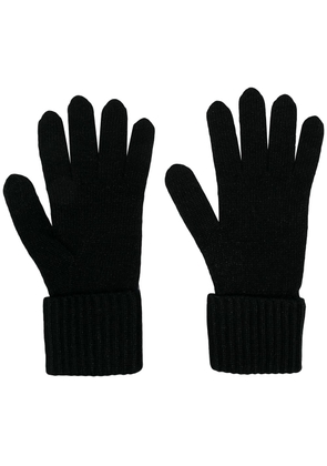 N.Peal metallic-thread knitted gloves - Black