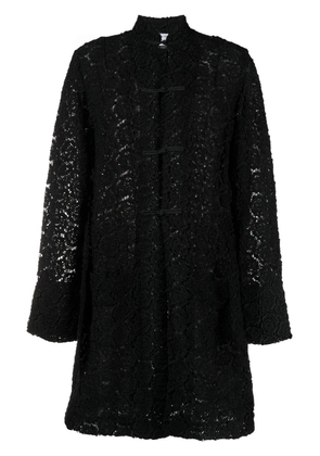 Comme Des Garçons Comme Des Garçons floral-embroidered tailored coat - Black