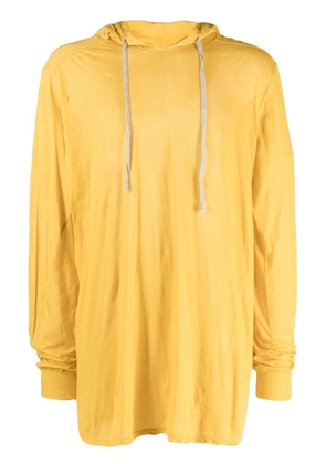 Rick Owens longline cotton hoodie - Yellow