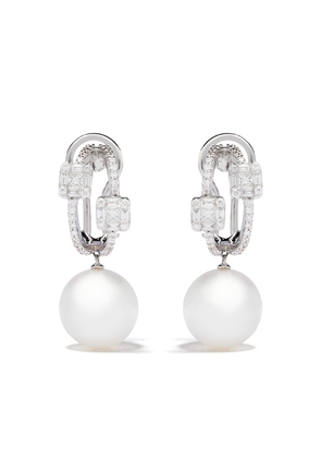 Yoko London 18kt white gold Starlight South Sea pearl and diamond earrings - Silver