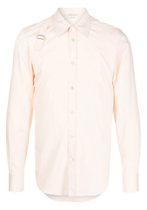 Alexander McQueen strap-detail long-sleeved shirt - Orange