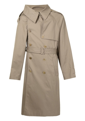 Balenciaga asymmetric-lapels trench coat - Brown