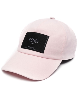 FENDI logo-patch baseball cap - Pink