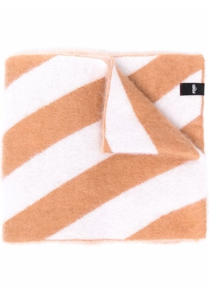 FENDI striped mohair-blend scarf - White