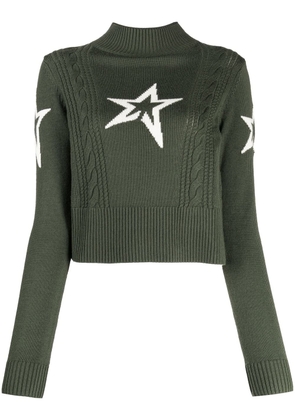 Perfect Moment cable-knit merino jumper - Green