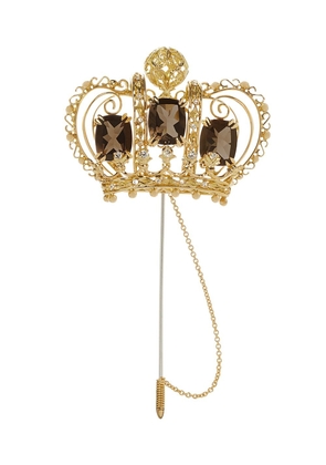 Dolce & Gabbana 18kt yellow gold diamond crown brooch