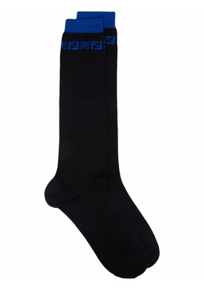 FENDI intarsia-knit logo socks - Black