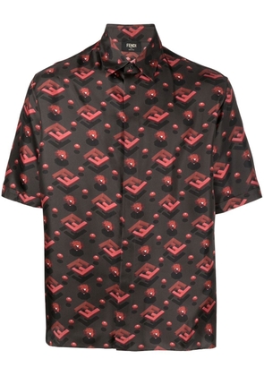 FENDI logo print short-sleeve shirt - Black