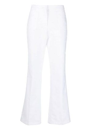 Giambattista Valli embroidered wide-leg trousers - White