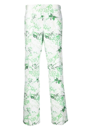 Giambattista Valli leaf-jacquard straight trousers - White