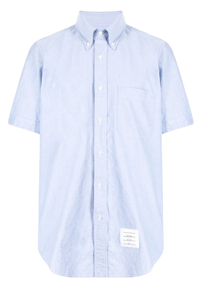 Thom Browne logo-patch shirt - Blue