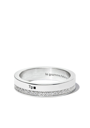 Le Gramme 7g diamond line polished band ring - Silver