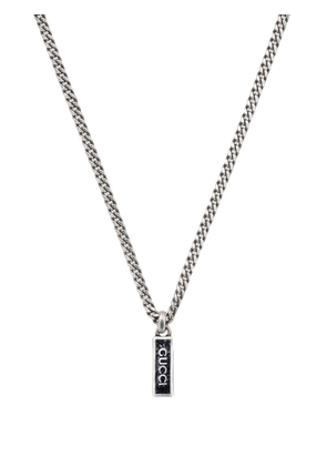 Gucci logo-pendant enamel necklace - Silver