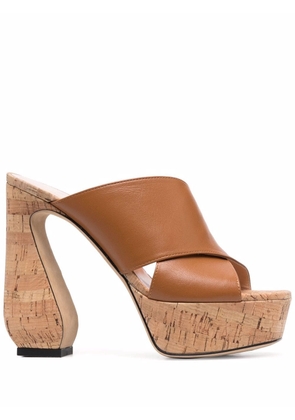 Si Rossi cork platform open-toe sandals - Brown