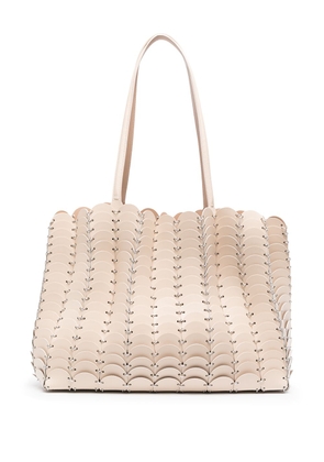Rabanne chain-link leather tote bag - Neutrals