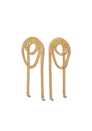 Delfina Delettrez 18kt yellow gold Unchain My Art Loop diamond drop earrings