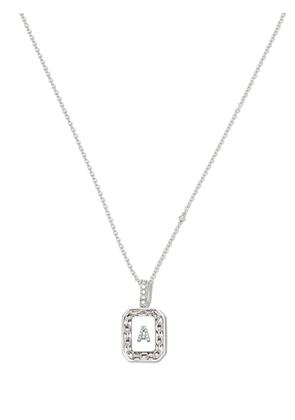 SHAY 18kt white gold A-initial bead-chain necklace - Silver