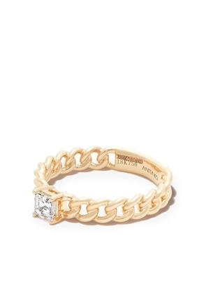 Anita Ko 18kt yellow gold diamond chain-link ring