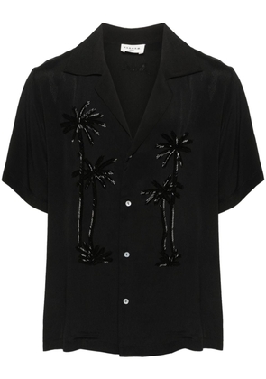 P.A.R.O.S.H. bead embellished camp-collar shirt - Black