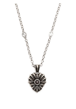 Gucci Interlocking G heart-pendant necklace - Silver