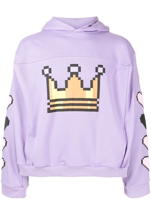 Natasha Zinko Pixel Crown Box Hoodie - Purple