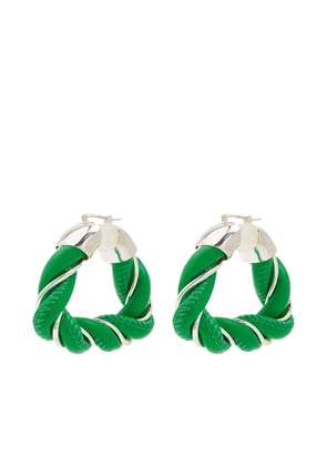Bottega Veneta twist triangle hoop earrings - Green