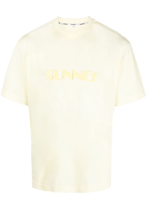 Sunnei logo-print detail T-shirt - Yellow