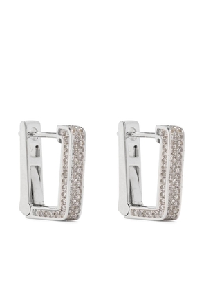 SHAY 18kt White Gold Deco pavé diamods earrings - Silver