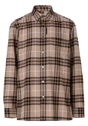 Burberry check-pattern flannel shirt - Brown