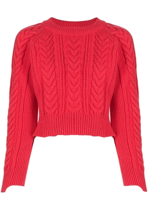 Alexander McQueen cable-knit fitted jumper - Red